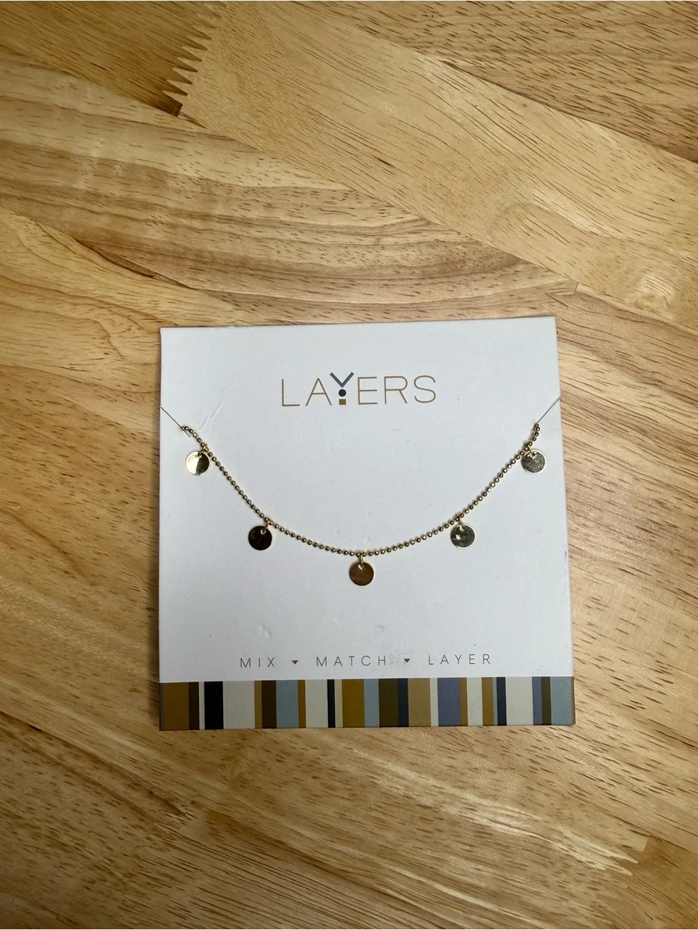 Layers Gold Disc Charm Necklace NWT